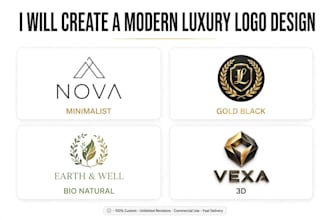 je vais create a modern luxury logo for your brand