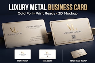 design a luxury gold foil metal business card