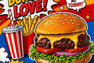 food pop art of your food pop art