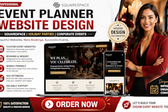 squarespace event planner website holiday party corporate event website