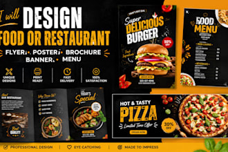 design food or restaurant flyer, poster, brochure, banner, menu