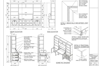 design detailed shop drawings for millwork, cabinetry, joinery and casework