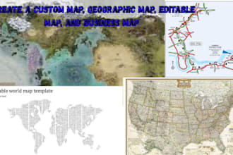 create a custom map, geographic map, editable map, and business map