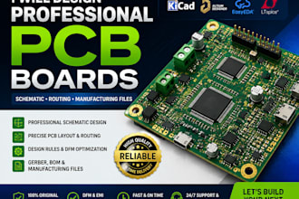 design professional pcb boards with schematic, routing and manufacturing files