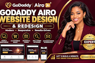 design and redesign godaddy airo ai websites on godaddy airo