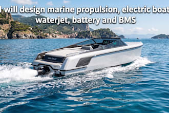 design marine propulsion, electric boat, waterjet, battery and bms