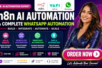 build n8n ai automation, n8n ai agent and complete whatsapp automation, vapi ai