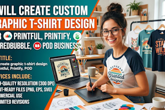 create graphic t shirt streetwears design printful printify shopify etsy pod