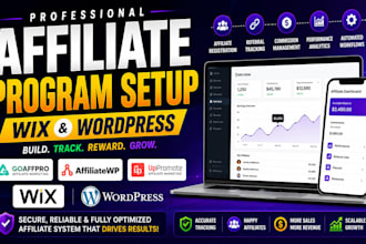 setup affiliate program on wix wordpress using goaffpro, affiliatewp, uppromote
