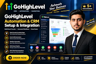 setup gohighlevel CRM, pipelines, workflows and automation