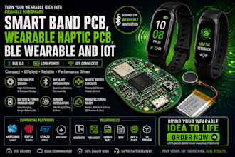 design smart band pcb, wearable haptic pcb, ble wearable and iot