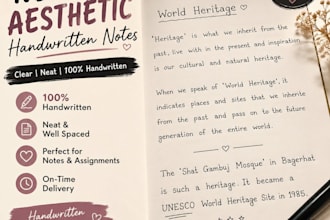 write neat and aesthetic handwritten notes for you