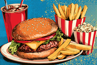 make a food pop art illustration