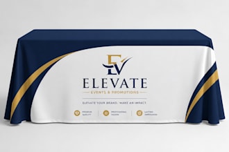 design professional tablecloth, table cover and event branding