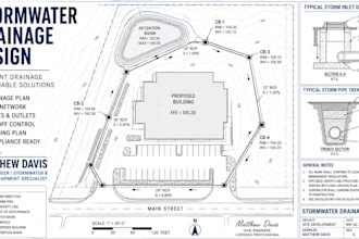 design stormwater drainage hydraulic swppp grading erosion control site plans