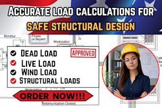 calculate dead load, live load, wind load and structural loads