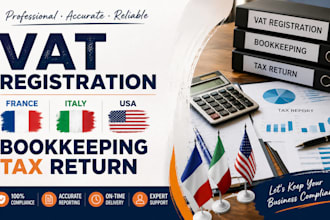 do france iitaly vat registration book keeping tax return