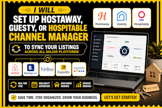 set up hostaway guesty, or hospitable channel manager to sync your listing