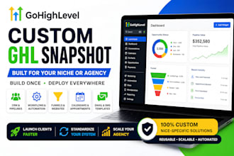 build a custom gohighlevel snapshot for your niche or agency gohighlevel va ghl