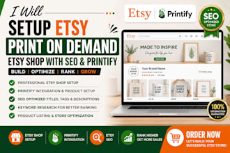 setup etsy print on demand etsy shop etsy SEO printify and print on demand store