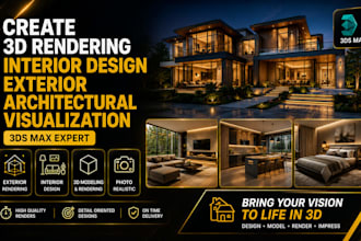 create 3d rendering interior design exterior architectural visualization 3ds max