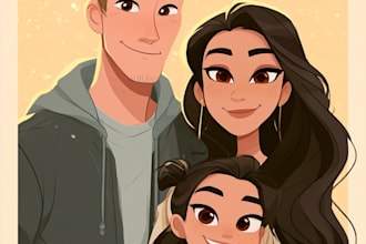 portrait in disney cartoon illustration