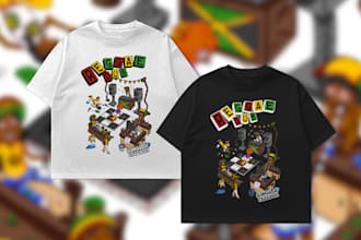 create a illustrated retro vintage 90s cartoon tshirt design