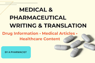 write medical and pharmaceutical articles and content
