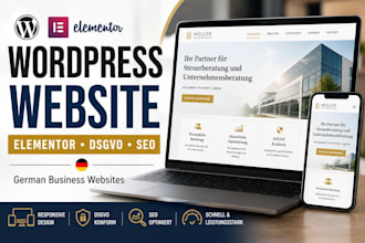 build a wordpress website with elementor, dsgvo, gdpr, SEO and responsive design