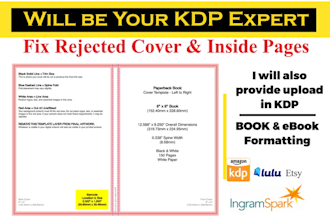 fix rejected book formatting and covers for kdp, ingramspark, and lulu
