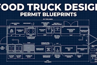 design food truck floor plans and permit drawings