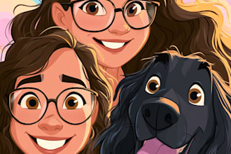 create a disney cartoon illustration