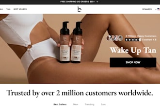design shopify store beauty website skinbcare website, spa, hair feminine brands