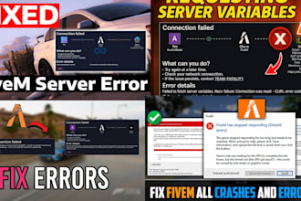 setup and configure your complete fivem server, fix bugs, error, server expert