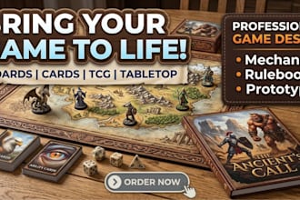 design your board game or card game with mechanics and rulebook