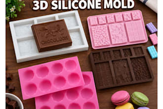 design custom printable chocolate mold 3d silicone baking mold praline mold