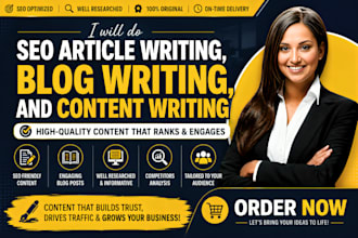 do SEO article writing, blog writing, and content writing