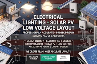 do electrical lighting layout solar pv, low voltage layout virginia california