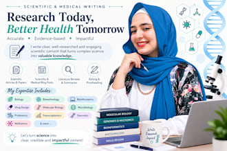 write scientific papers, scientific and medical blogs