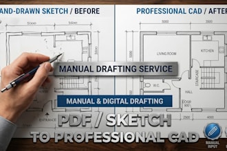 manually redraw your PDF or sketch to autocad