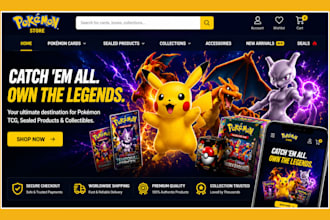 trading card shopify store pokémon website trading card website game tcg website