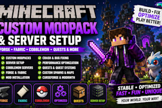 create custom minecraft modpack cobblemon server setup forge fabric quests