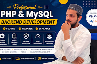 develop PHP mysql backend and database for your website