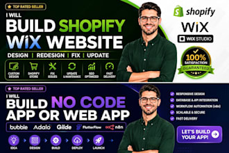build, clone develop bubble web app, shopify store, wix and squarespace websites