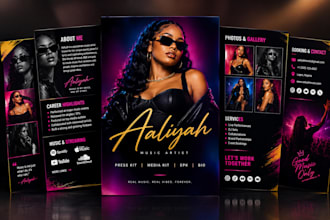 dj artist epk, electronic press kit, speaker one sheet, social media press kit