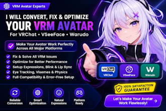 convert, fix and optimize vrm avatars for vrchat, vseeface and warudo