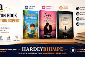 promote your amazon KDP book, children romance  kindle books, ebook marketing