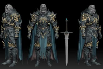 create fantasy amor knight character, 3d printing sculpt, pauldrons 3d, subdiv