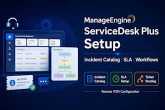 set up manageengine servicedesk plus incident catalog and itsm workflows