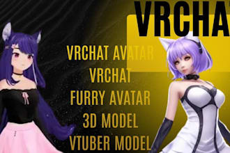 design custom vrchat avatar 3d model furry avatar for gaming